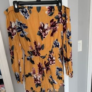 floral off the shoulder romper